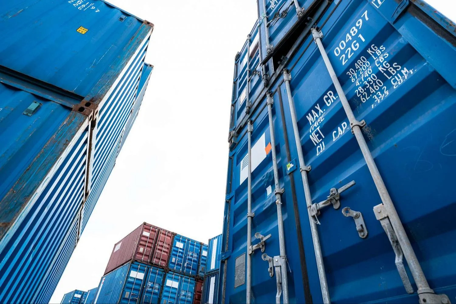 Shipping container in an American landscape